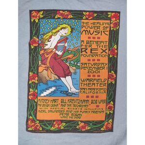 Vintage REX Foundation Long Sleeve Tshirt 12.1.01 Bob Weir Mickey Hart Billy K